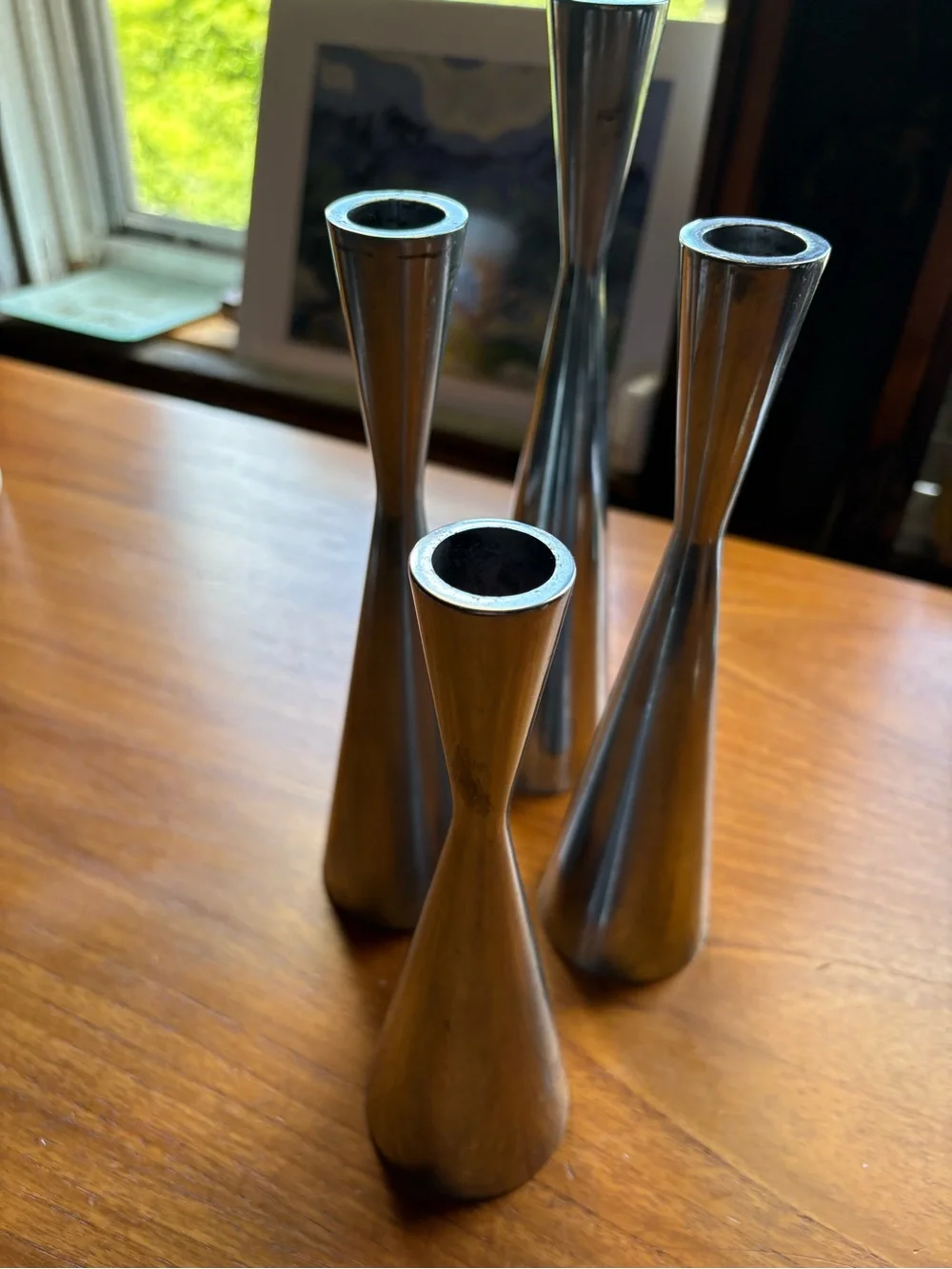 Ikea Silver Taper Candle Holders - Set of 4